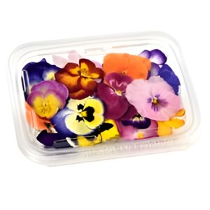 immagine di una vaschetta di fiori eduli
